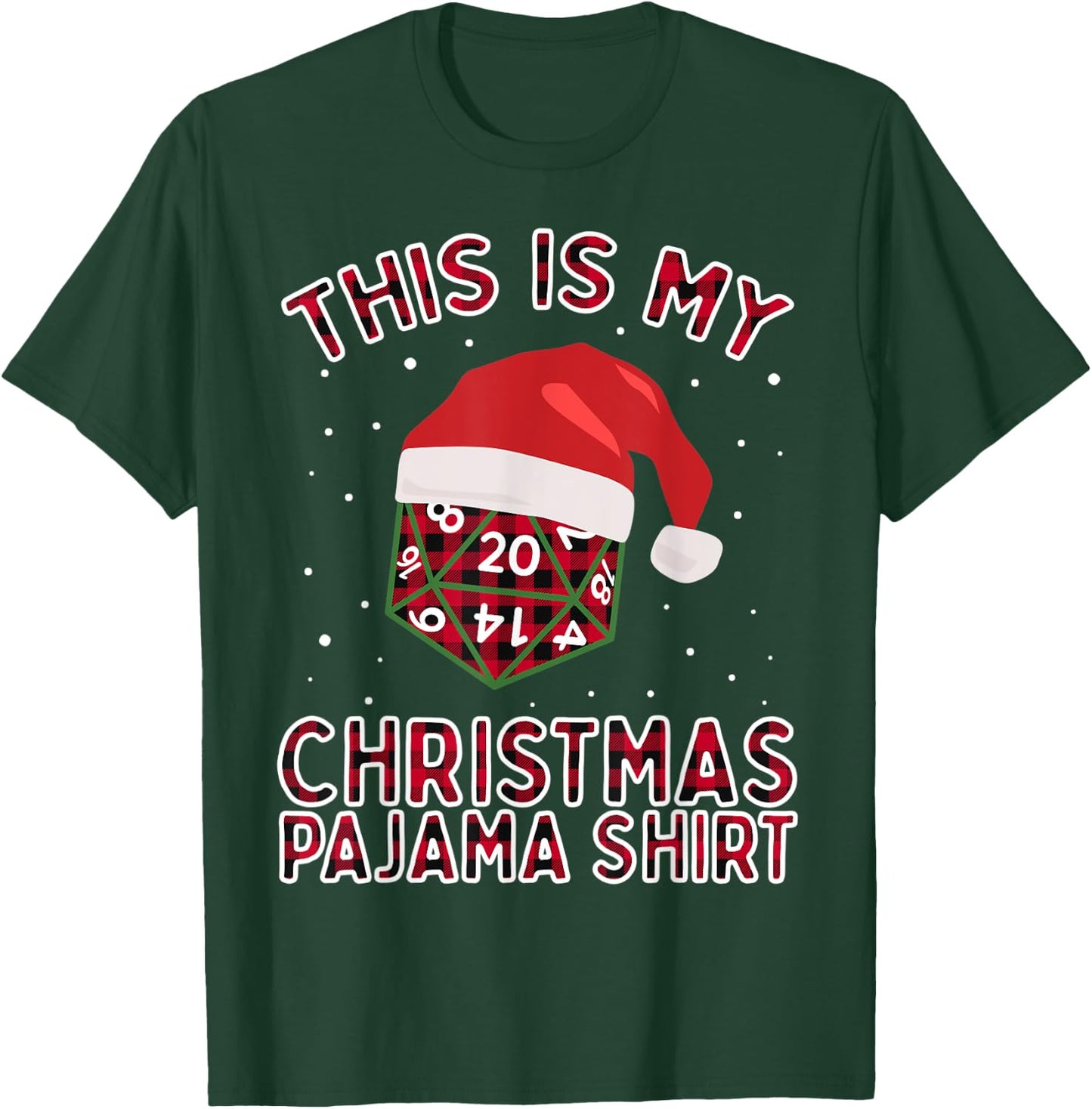 This Is My Christmas Pajama Plaid Board Game Role Play D20 T-Shirt - T-Shirt | Forest