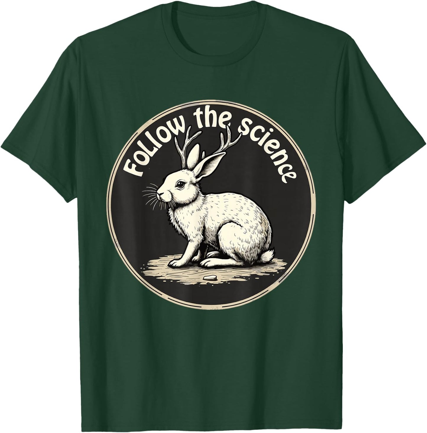 Jackalope Cryptid Mythical Rabbit T-Shirt - T-Shirt | Forest