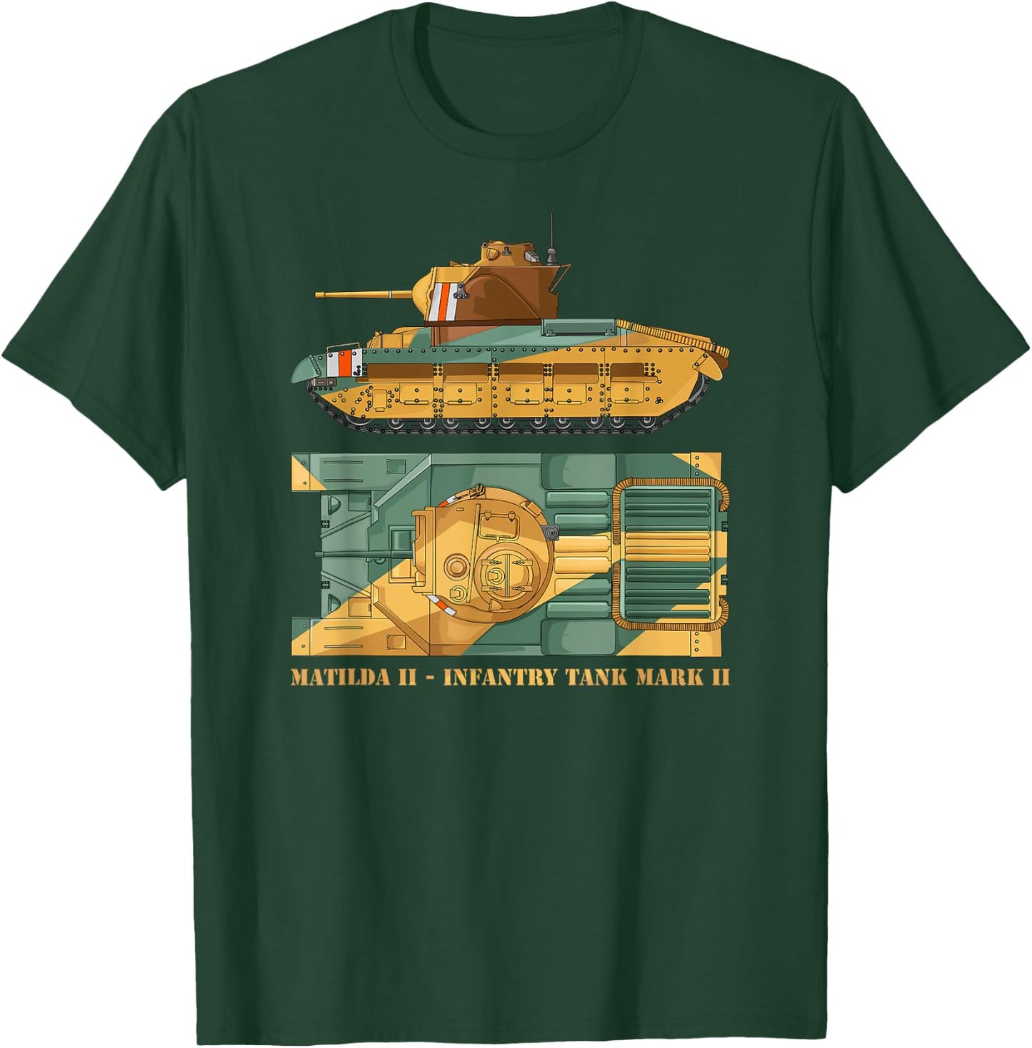 Matilda II Infantry Tank Mark II WW2 British Tanks T-Shirt - T-Shirt | Forest