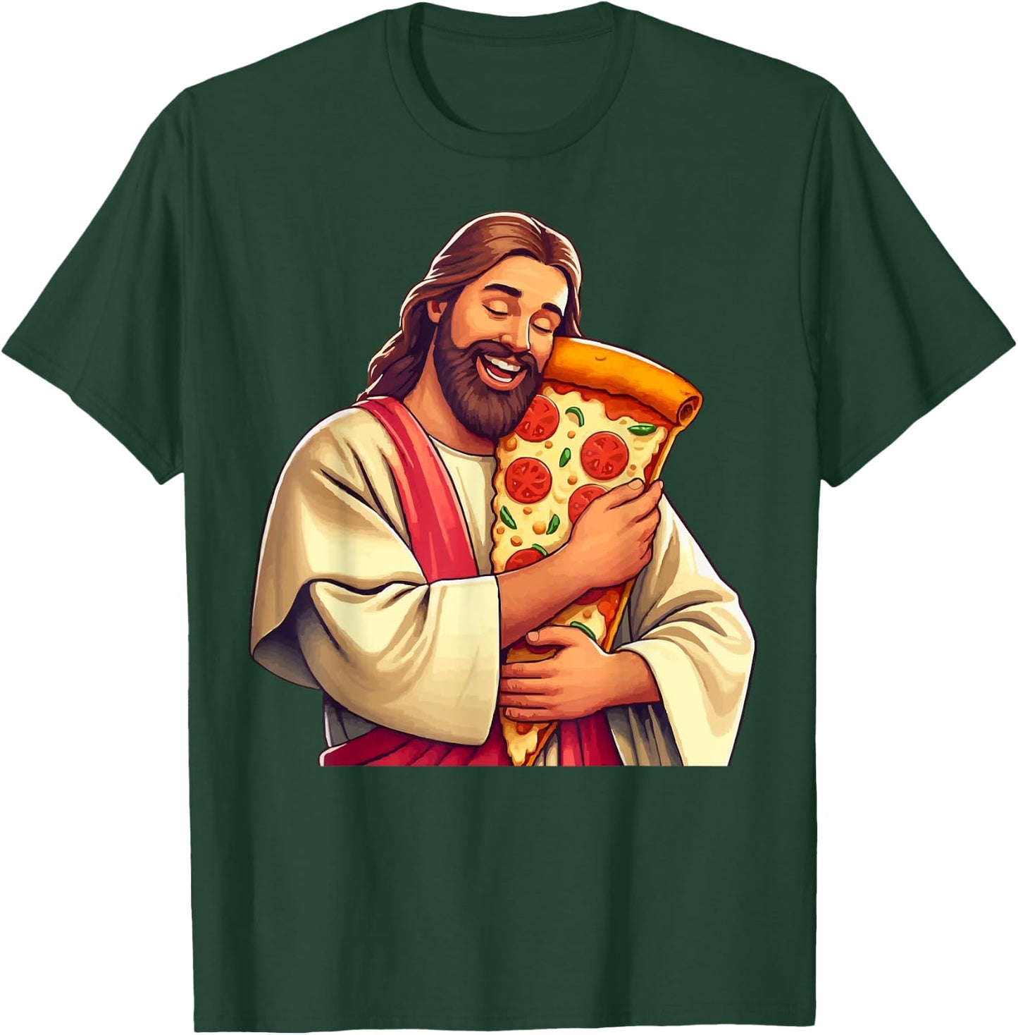 Funny Jesus Pizza Lover Christian Humor Pizza Joke T-Shirt - T-Shirt | Forest