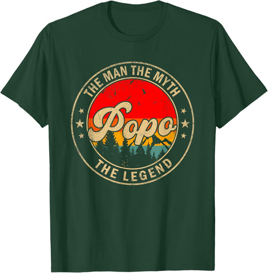 Popo the Man the Myth the Legend Father's Day for Grandpa T-Shirt - T-Shirt | Forest