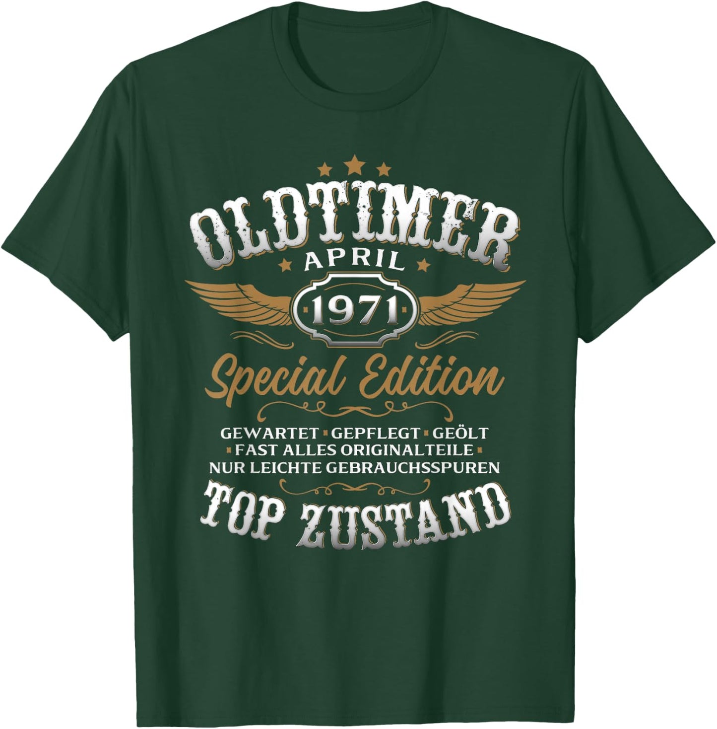 55. Geburtstag Geschenk Mann Oldtimer April 1971 55 Jahre T-Shirt - T-Shirt | Forest