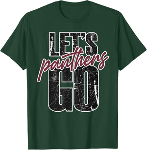 Lets Go Panthers Mascot School Spirit Maroon Panther Teacher T-Shirt - T-Shirt | Forest