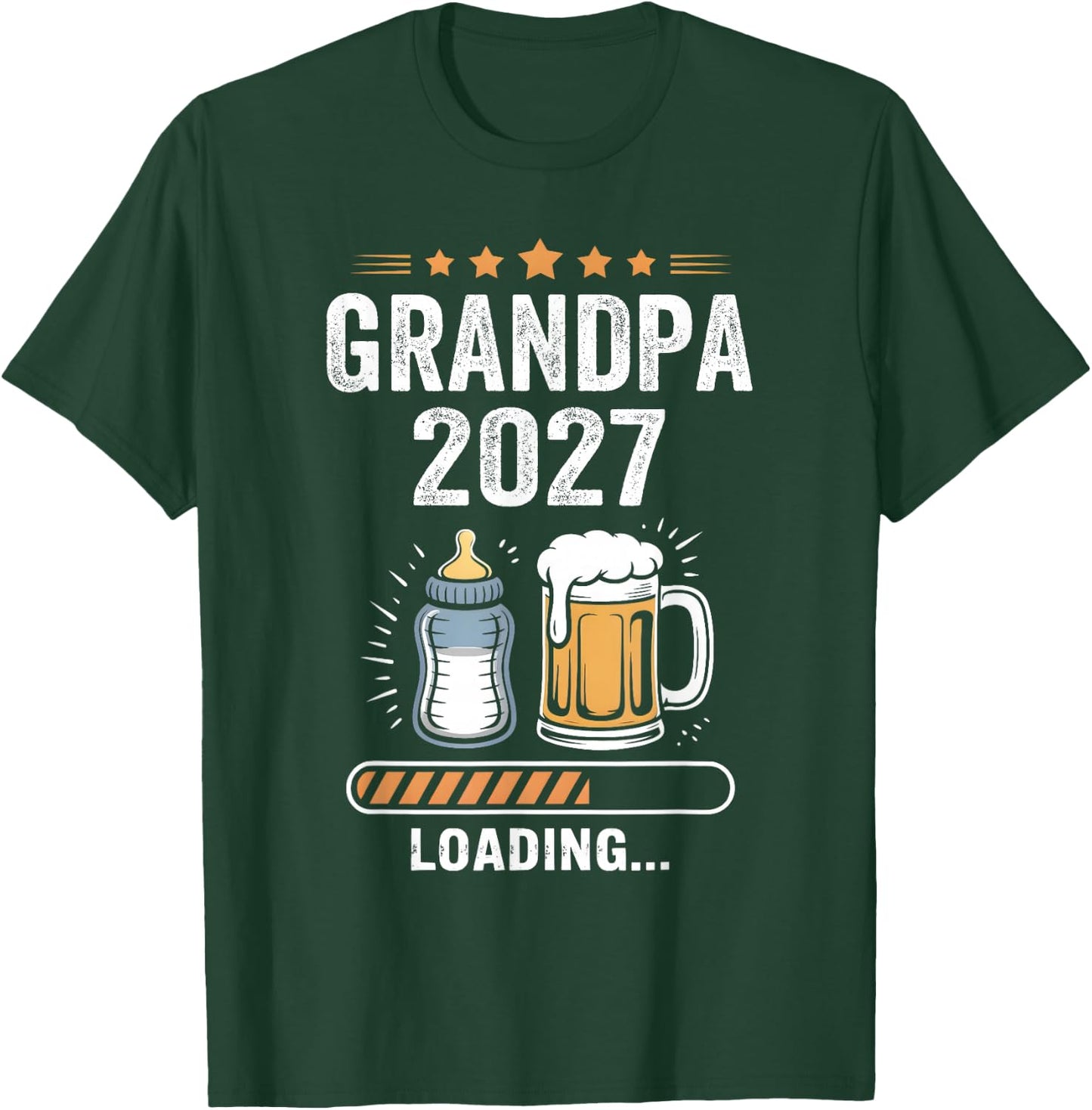 Grandpa 2027 Loading Pregnancy Baby Promoted to Grandpa 2027 T-Shirt - T-Shirt | Forest