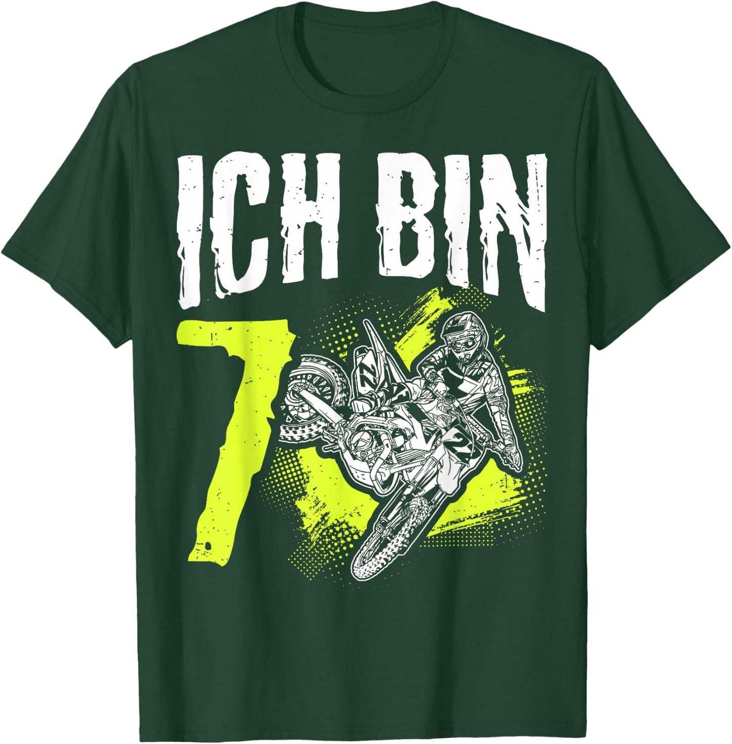 I Am 7th Birthday Motocross Gift , black T-Shirt - T-Shirt | Forest