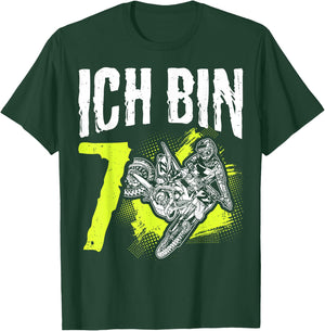 I Am 7th Birthday Motocross Gift , black T-Shirt - T-Shirt | Forest