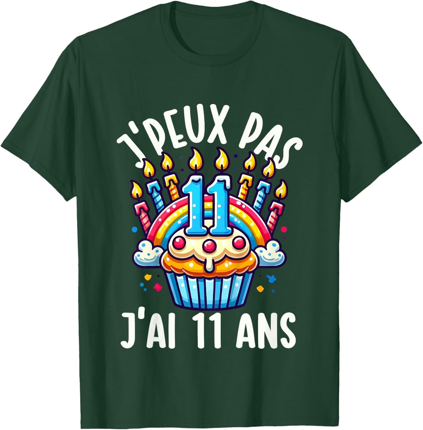 Kids Je Peux Pas Je ai 11 Ans Anniversaire Funny Funny Kawaii , Black, 2 T-Shirt - T-Shirt | Forest