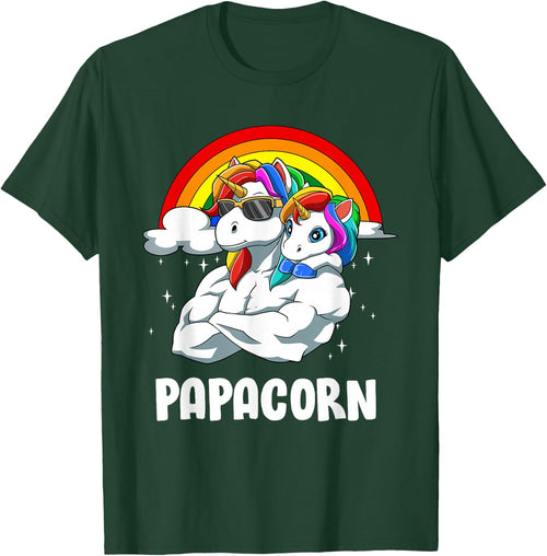 Vater-Tochter-Einhorn - Papacorn Papa Einhorn - Herren - Schwarz - S - Cartoon - Vatertag, Geburtstag