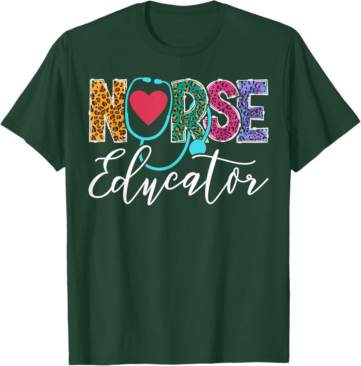 Cute Nurse Educator Leopard T-Shirt - T-Shirt | Forest