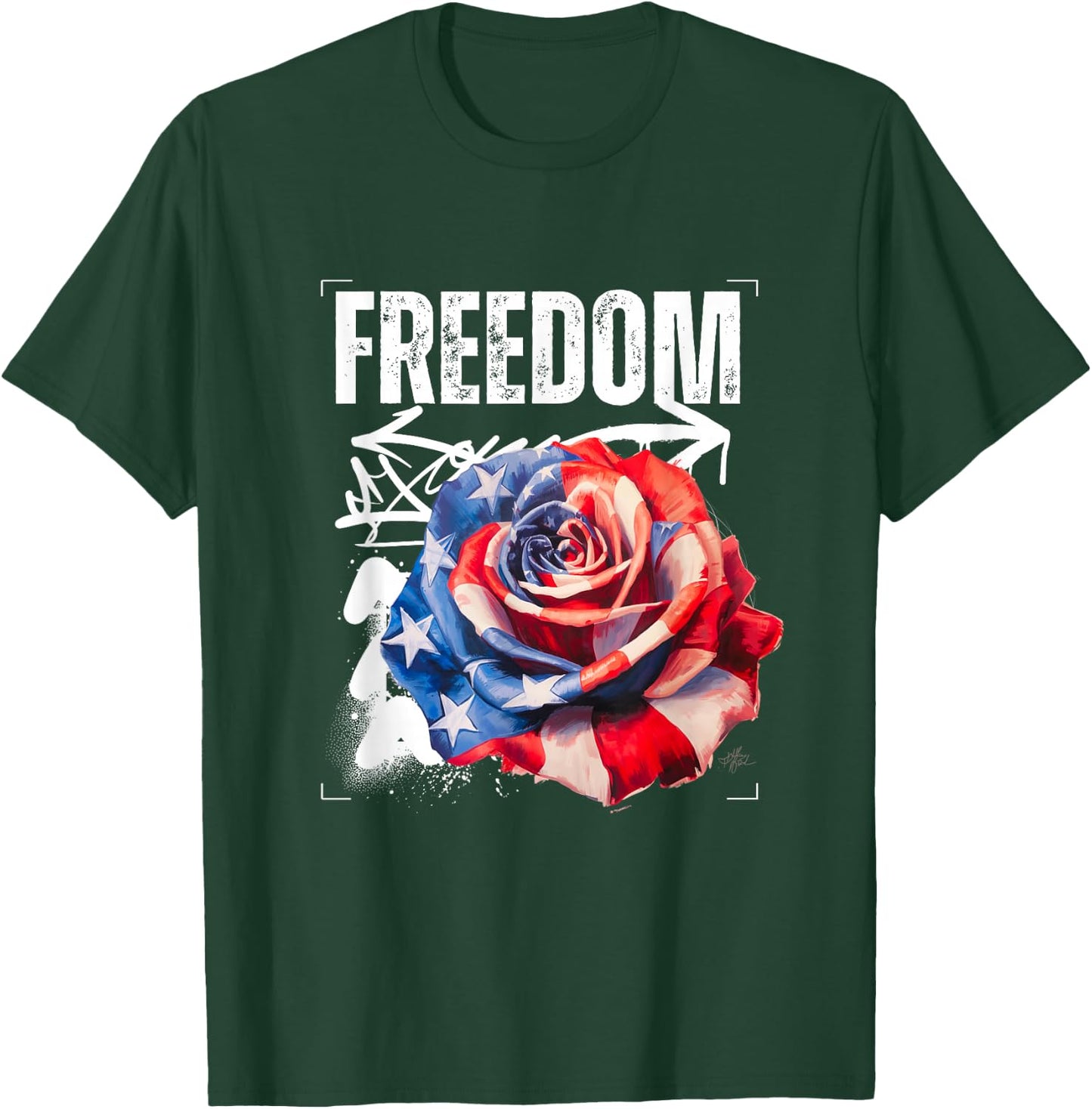 Streetwear Graphic Dark Floral Urban Aesthetic, Fashion T-Shirt - T-Shirt | Forest