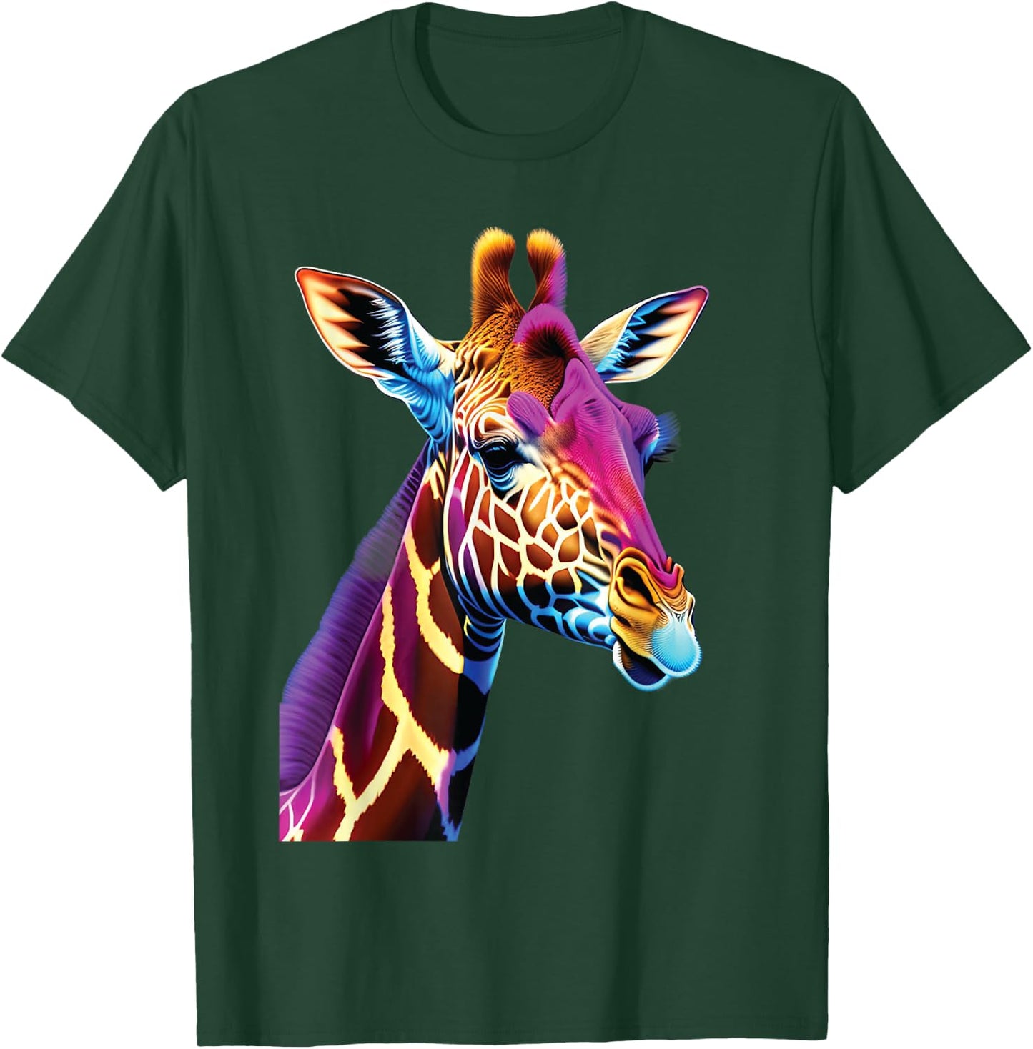 cute colorful Giraffe head art face for lover safari African T-Shirt - T-Shirt | Forest