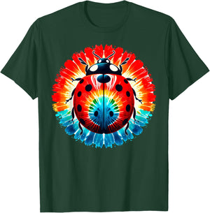 Cool Graphic Tie Dye Sunglasses Ladybug Illustration Art T-Shirt - T-Shirt | Forest