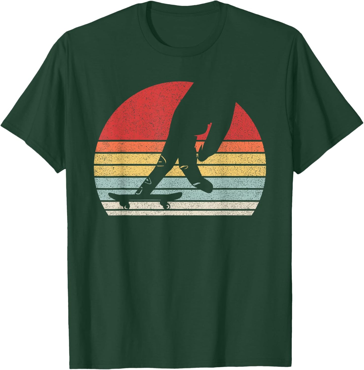 Vintage Retro Fingerboard Skateboard Skating Skate T-Shirt - T-Shirt | Forest