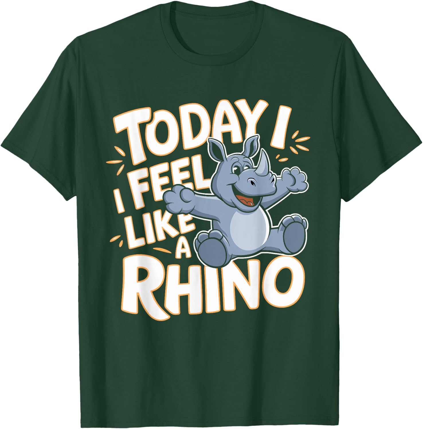 Childrens Today I feel like a Rhino Design | Kids Rhinoceros T-Shirt - T-Shirt | Forest