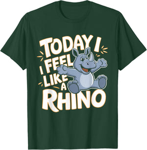 Childrens Today I feel like a Rhino Design | Kids Rhinoceros T-Shirt - T-Shirt | Forest