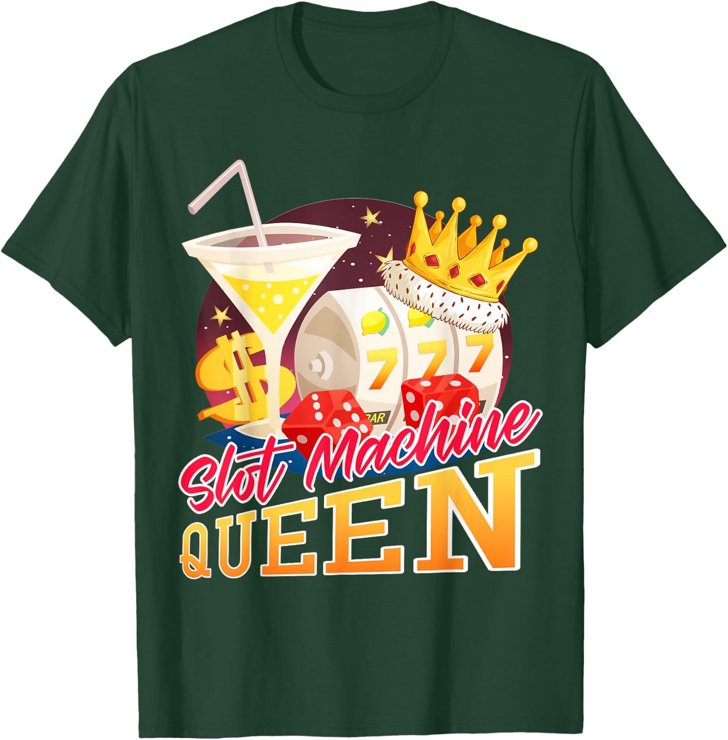 Slot Machine Queen Slot Machine T-Shirt - T-Shirt | Forest