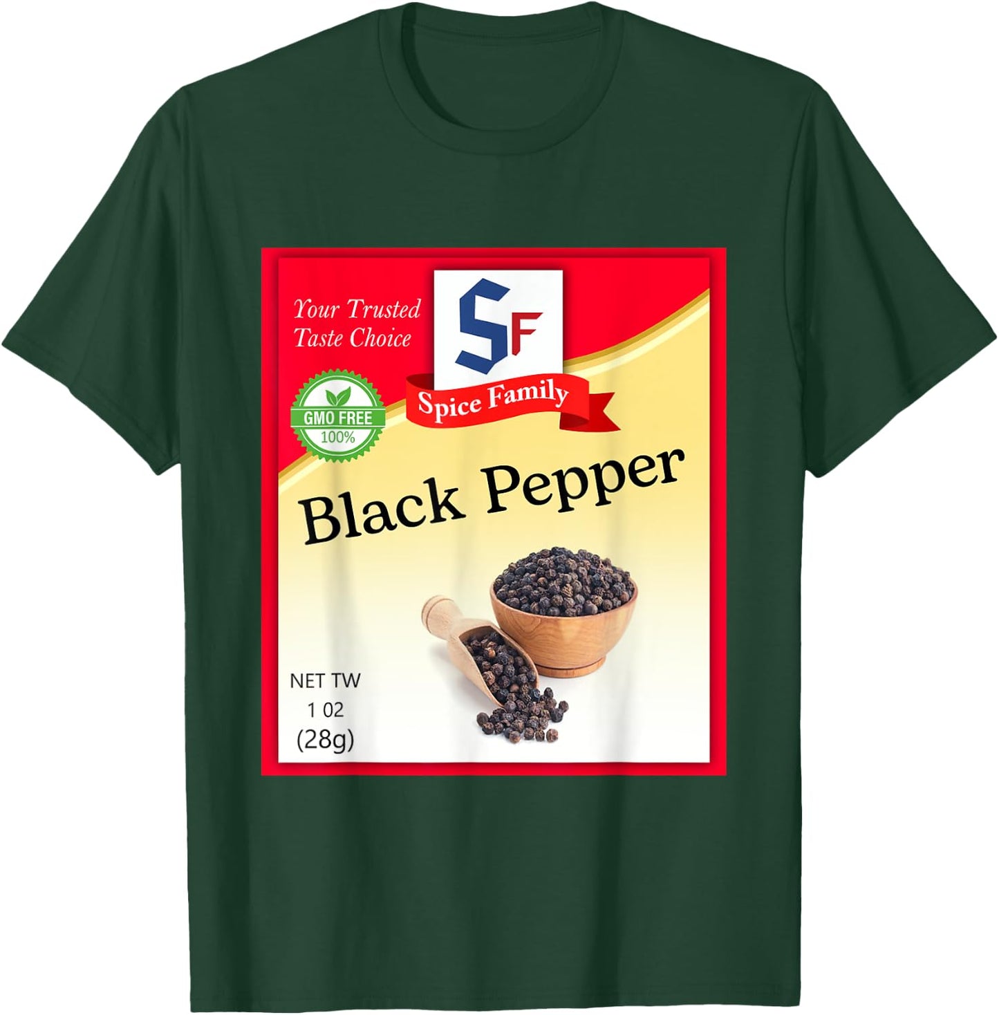 Black Pepper Condiment Costume Holiday Spice Group Costumes T-Shirt - T-Shirt | Forest