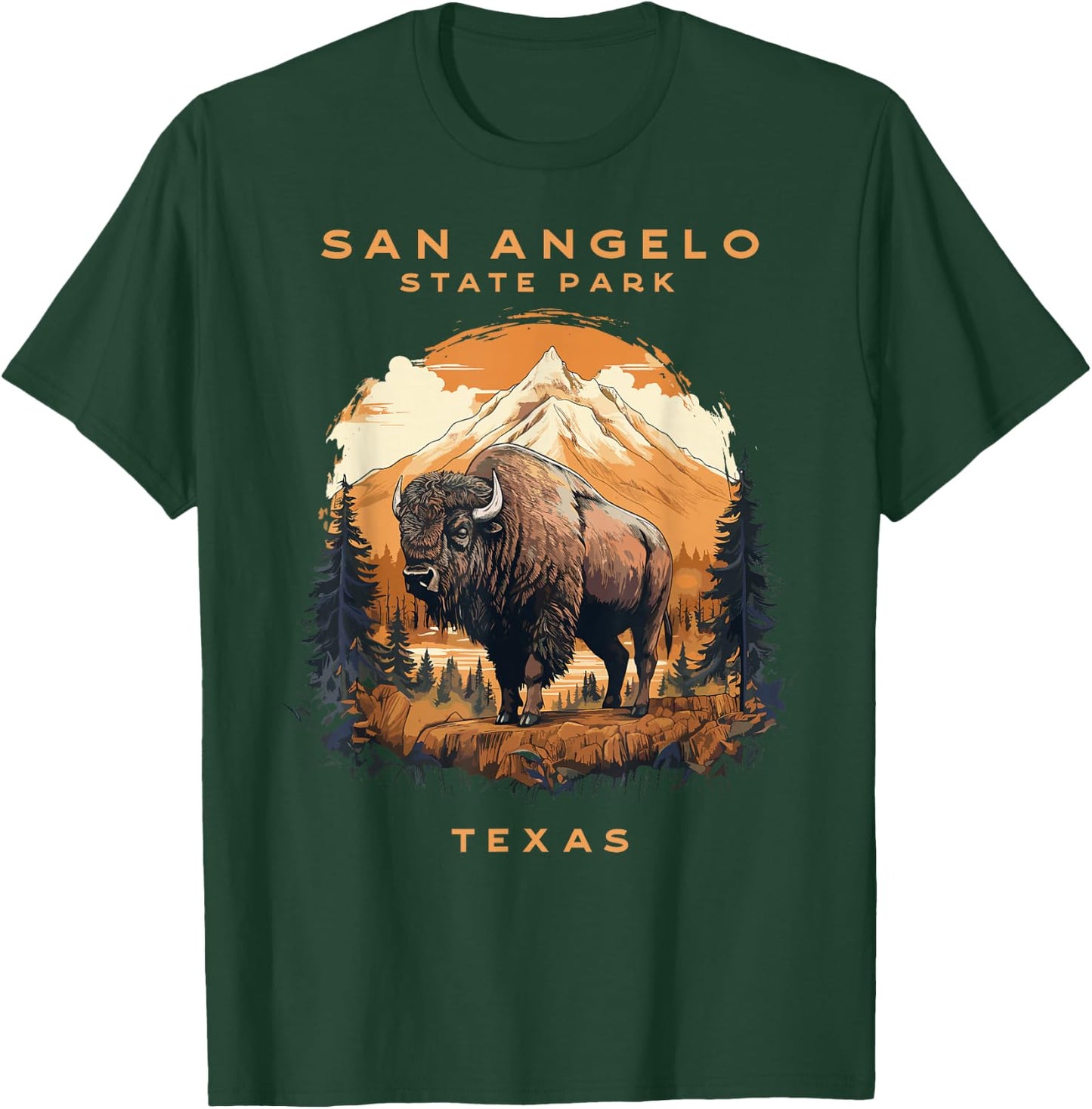 San Angelo Bison State Park Texas Vintage T-Shirt - T-Shirt | Forest