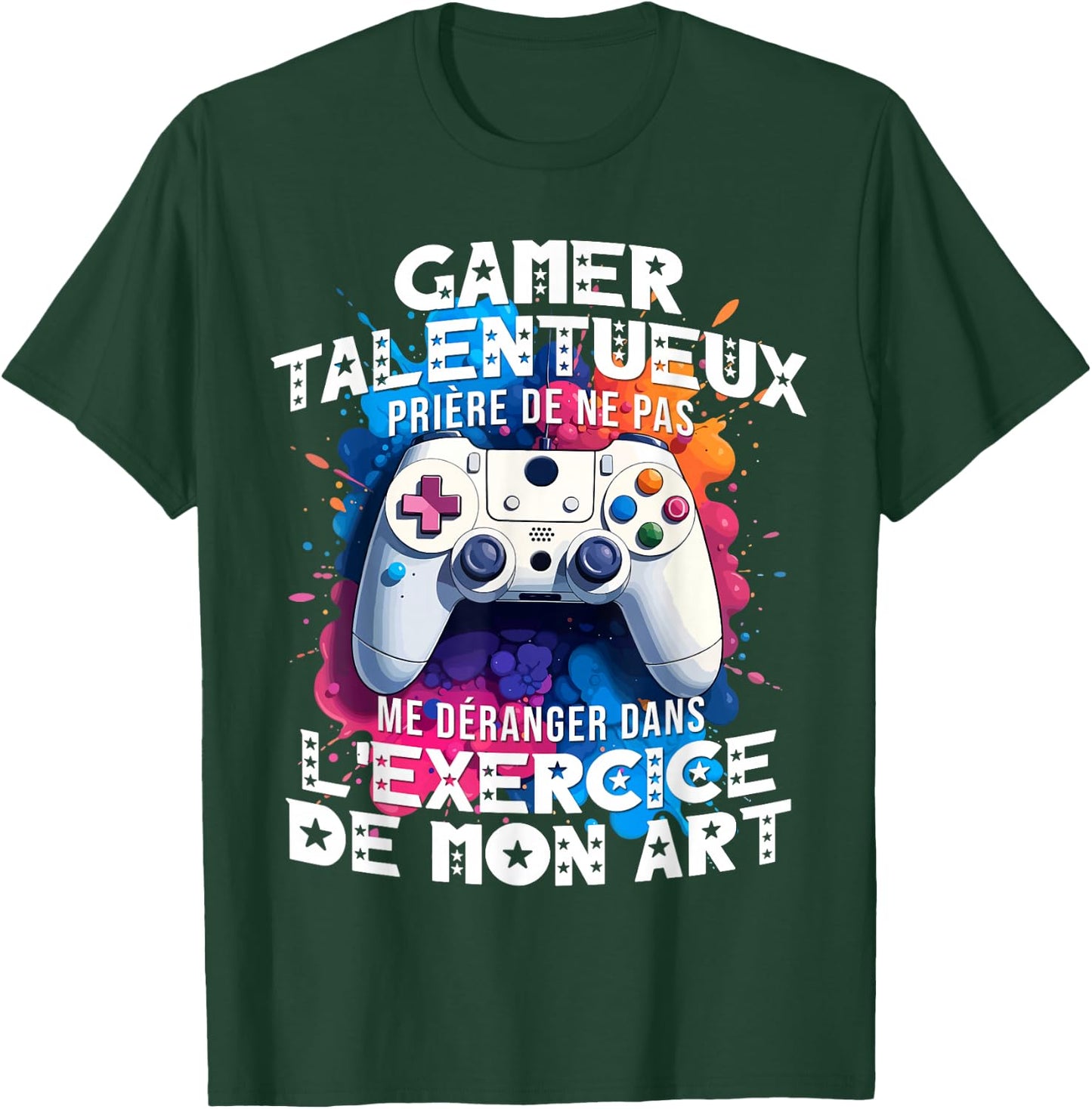 Talented gamer geek teen addicted video games console gaming , Black, S T-Shirt - T-Shirt | Forest