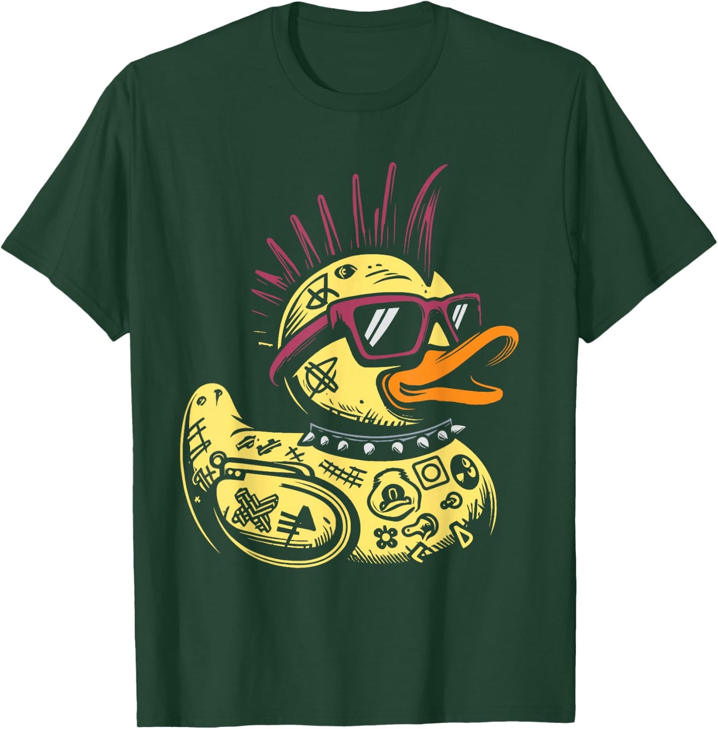 Funny Punk Rock Duck Rocker Duckling Adult Duck Fans Punk Rocker Black S Short Sleeve T Shirt T-Shirt - T-Shirt | Forest