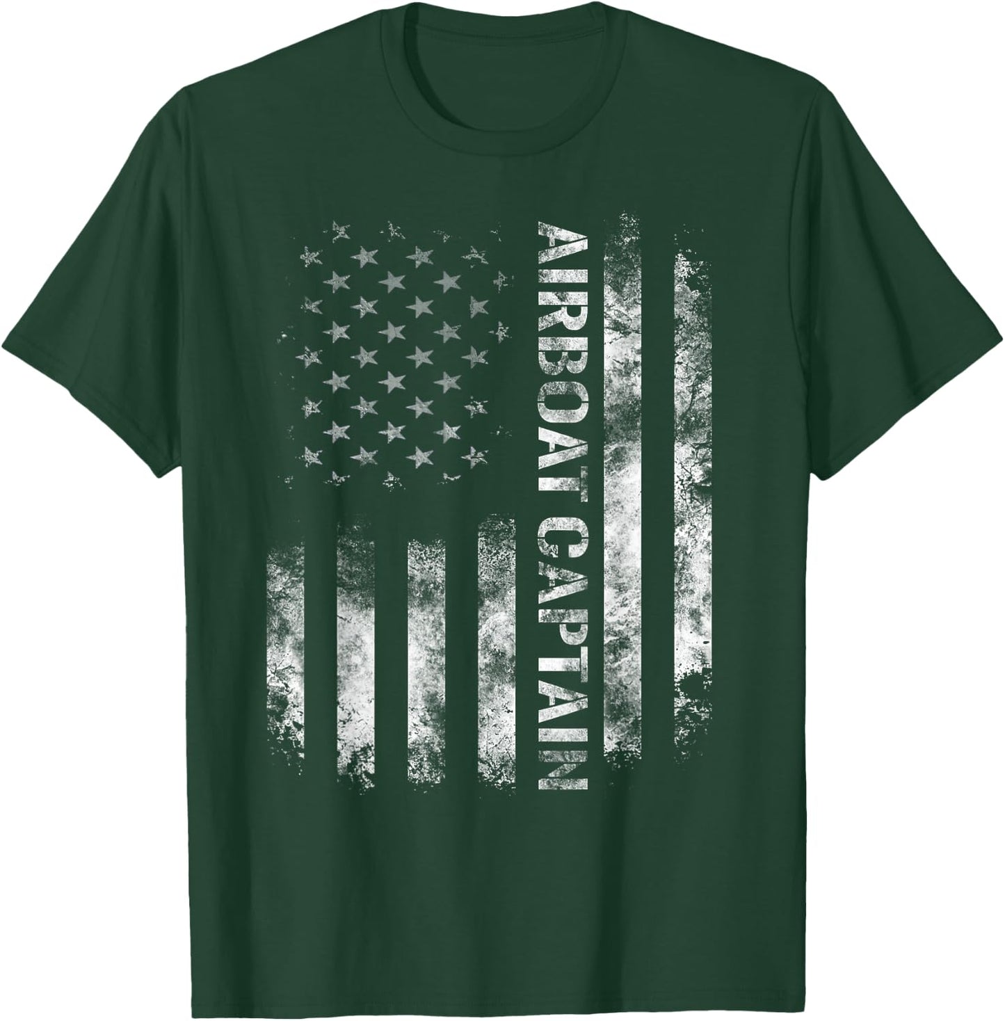 Airboat Captain | USA Patriotic American Flag T-Shirt - T-Shirt | Forest