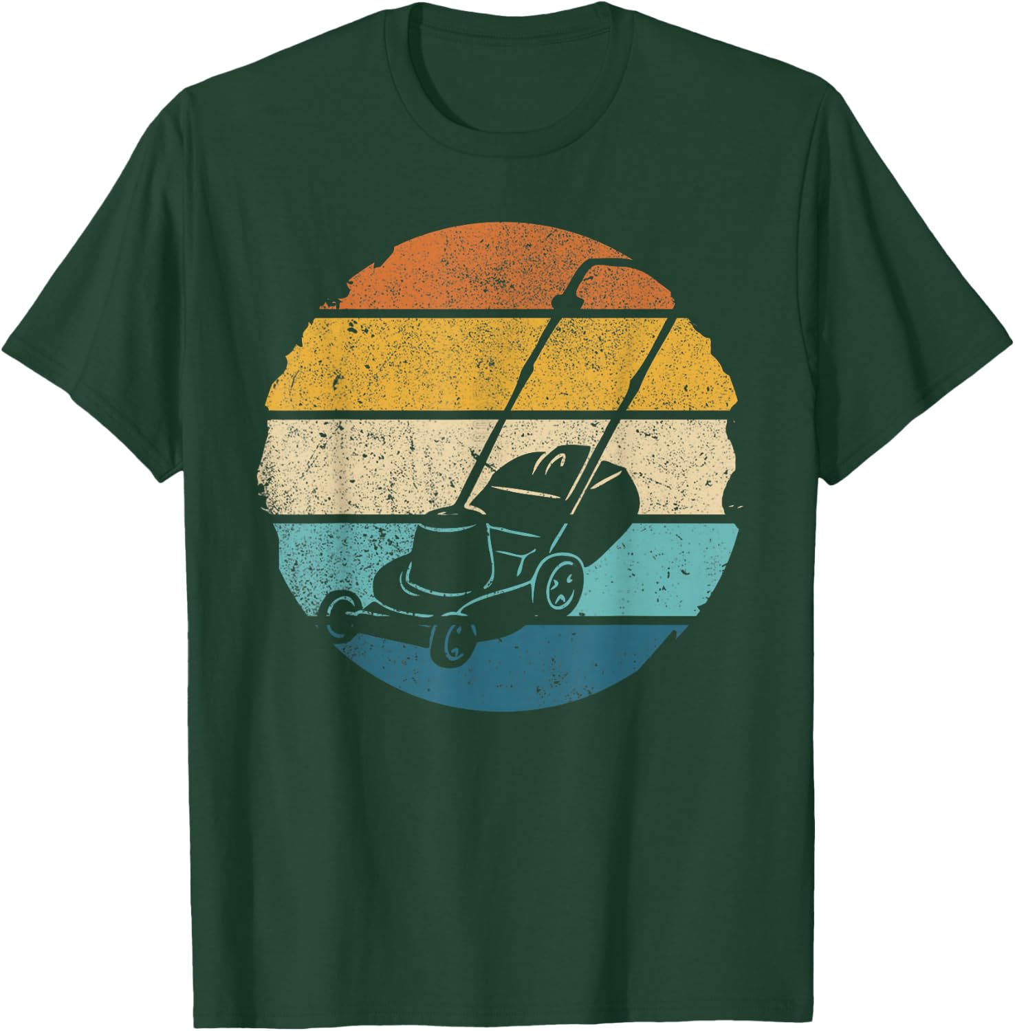 Vintage Lawn Mower - Gardener Landscaper Retro Lawnmower T-Shirt - T-Shirt | Forest