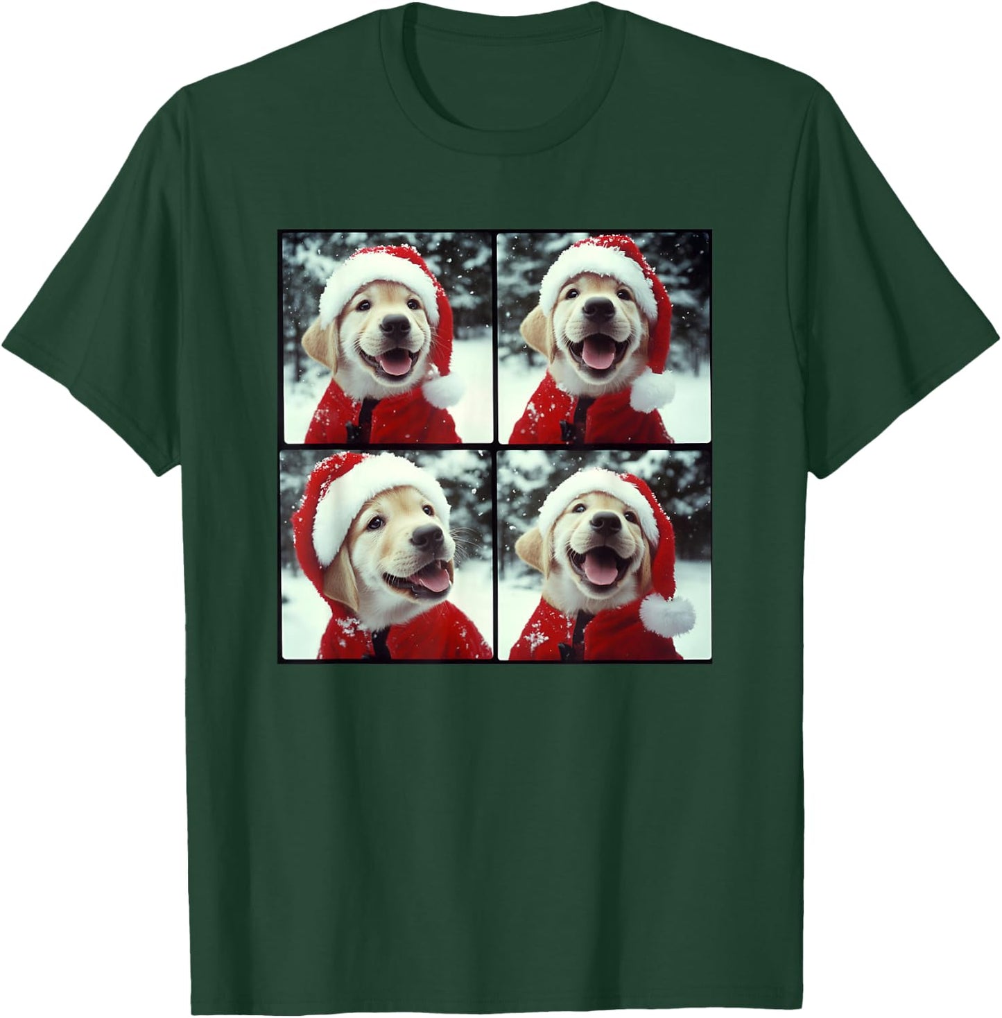 Yellow Labrador Puppy Christmas T-Shirt - T-Shirt | Forest