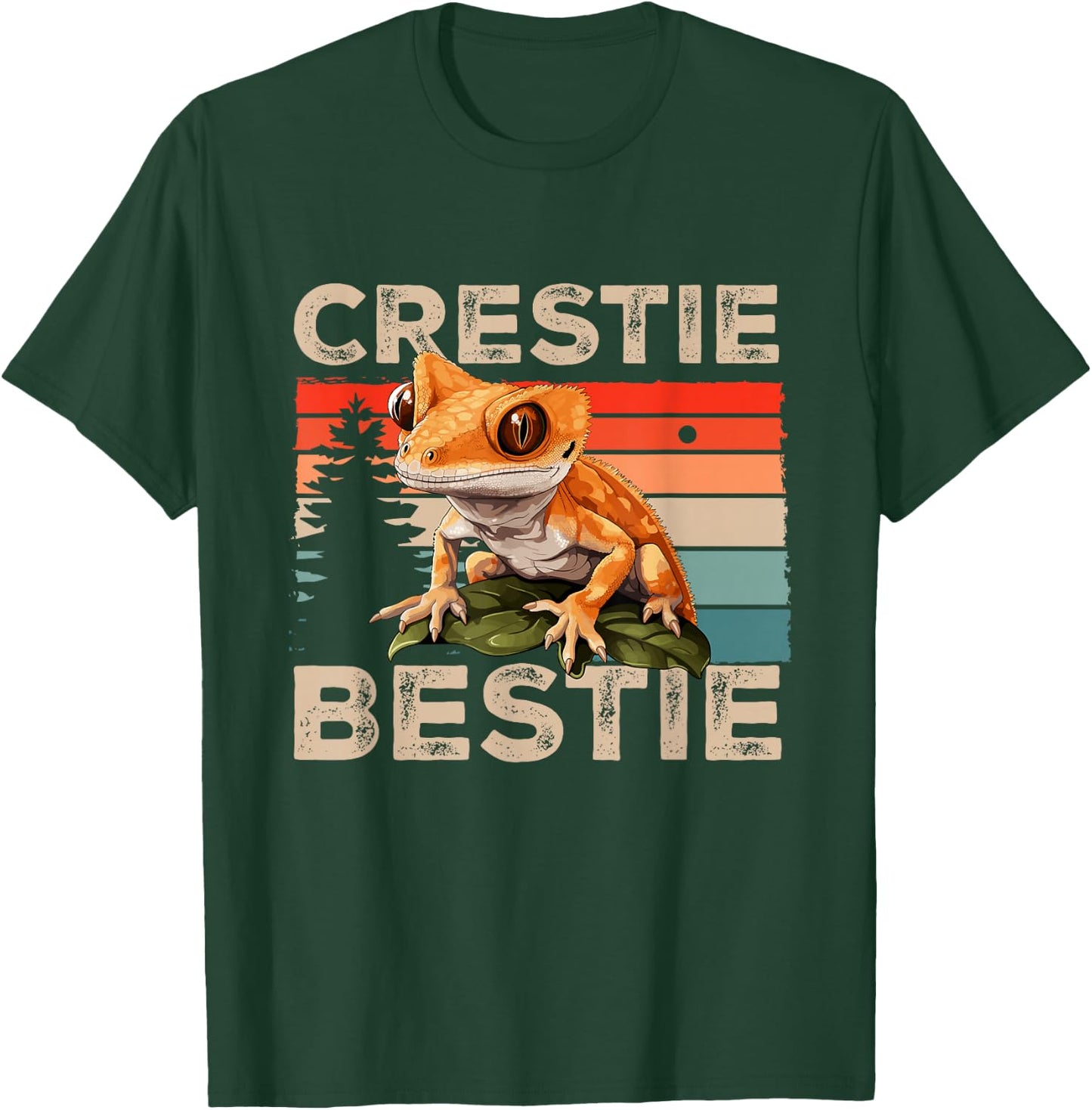 Crested Gecko Reptile - Crestie Bestie T-Shirt - T-Shirt | Forest