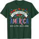 250th Birthday America Anniversary Floral 4th of July T-Shirt - T-Shirt | Forest