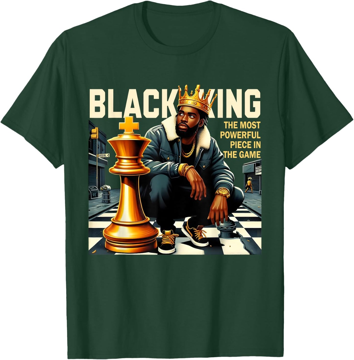 Black King The Most Powerful Piece In The Game Costume T-Shirt - T-Shirt | Forest