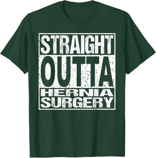 Hernia Surgery T Shirt Funny Survivor Post Recovery Gift T-Shirt - T-Shirt | Forest