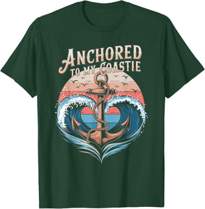 Anchored To My Coastie Boating Cruising Matching Couple T-Shirt - T-Shirt | Forest