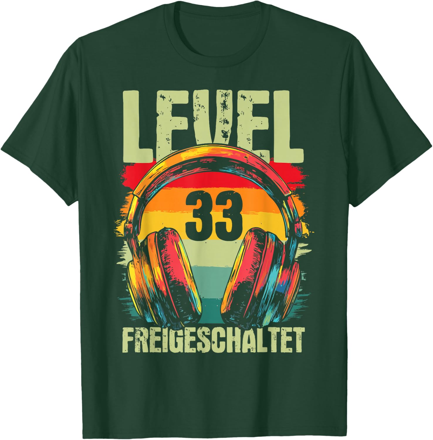 33rd Birthday Men's Video Gamer Level 33 Unlocked Man , black T-Shirt - T-Shirt | Forest