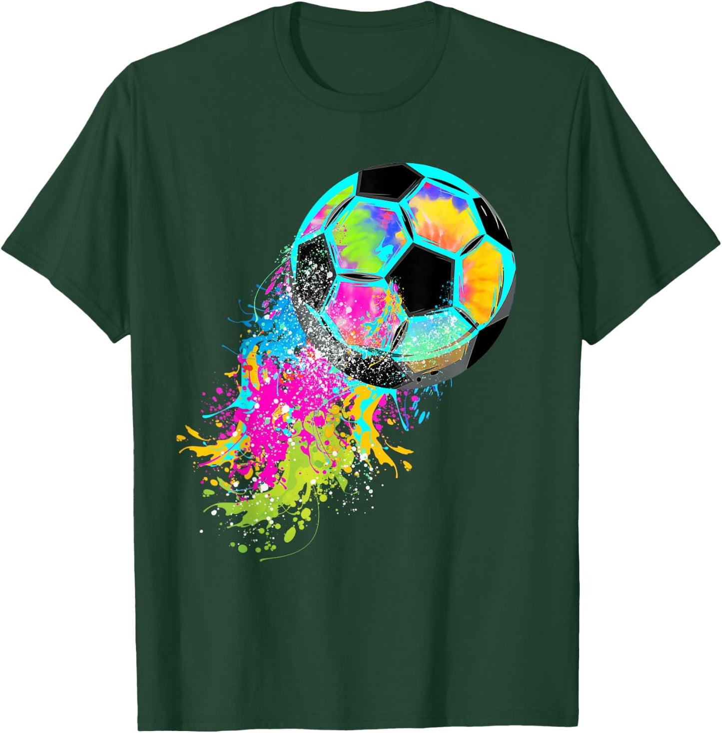 Colorful Tie Dye Soccer Ball T-Shirt - T-Shirt | Forest