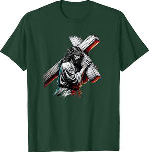 Jesus Christ Funny Crown of Thorns Crucified Saviour T-Shirt - T-Shirt | Forest