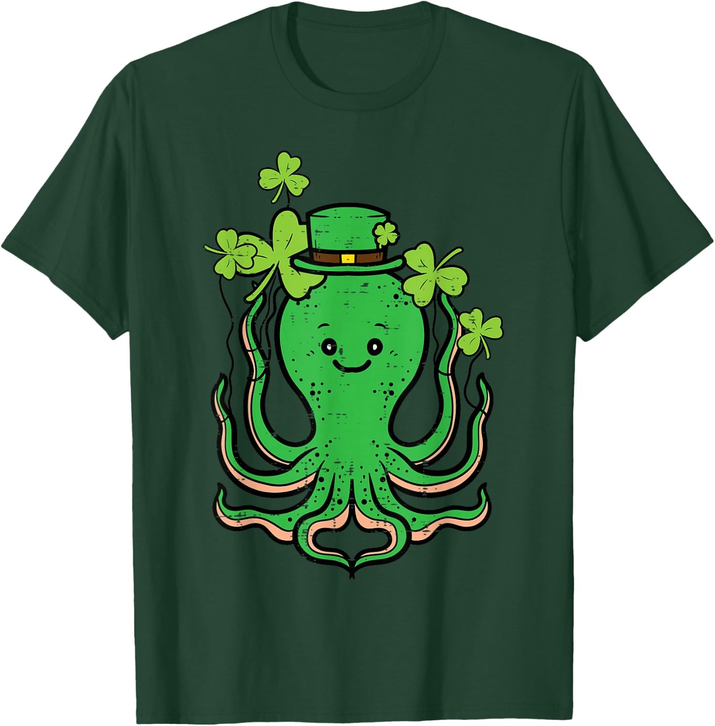 St Patricks Day Octopus Saint Pattys Paddys Men Women Kids T-Shirt - T-Shirt | Forest