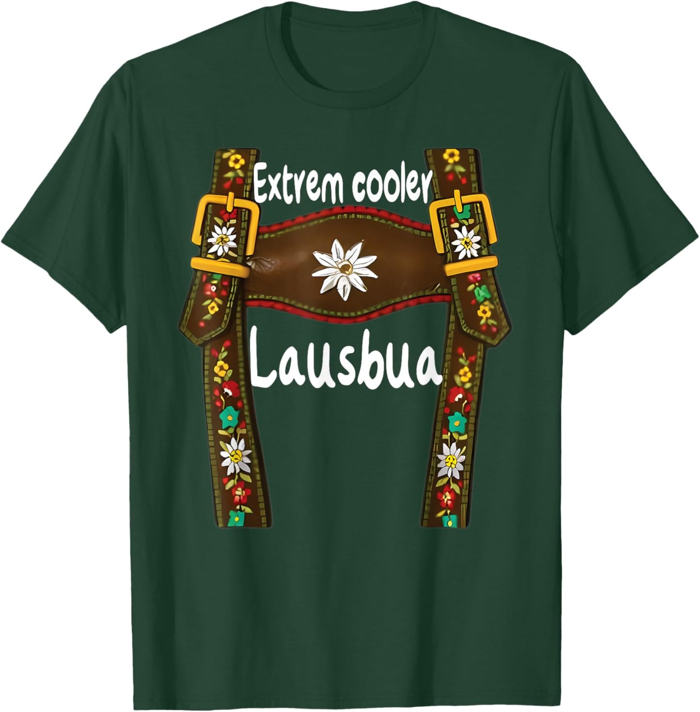 Lausbua Lausmadl Kinder Trachten Lederhose Ersatz Lederhosn T-Shirt - T-Shirt | Forest