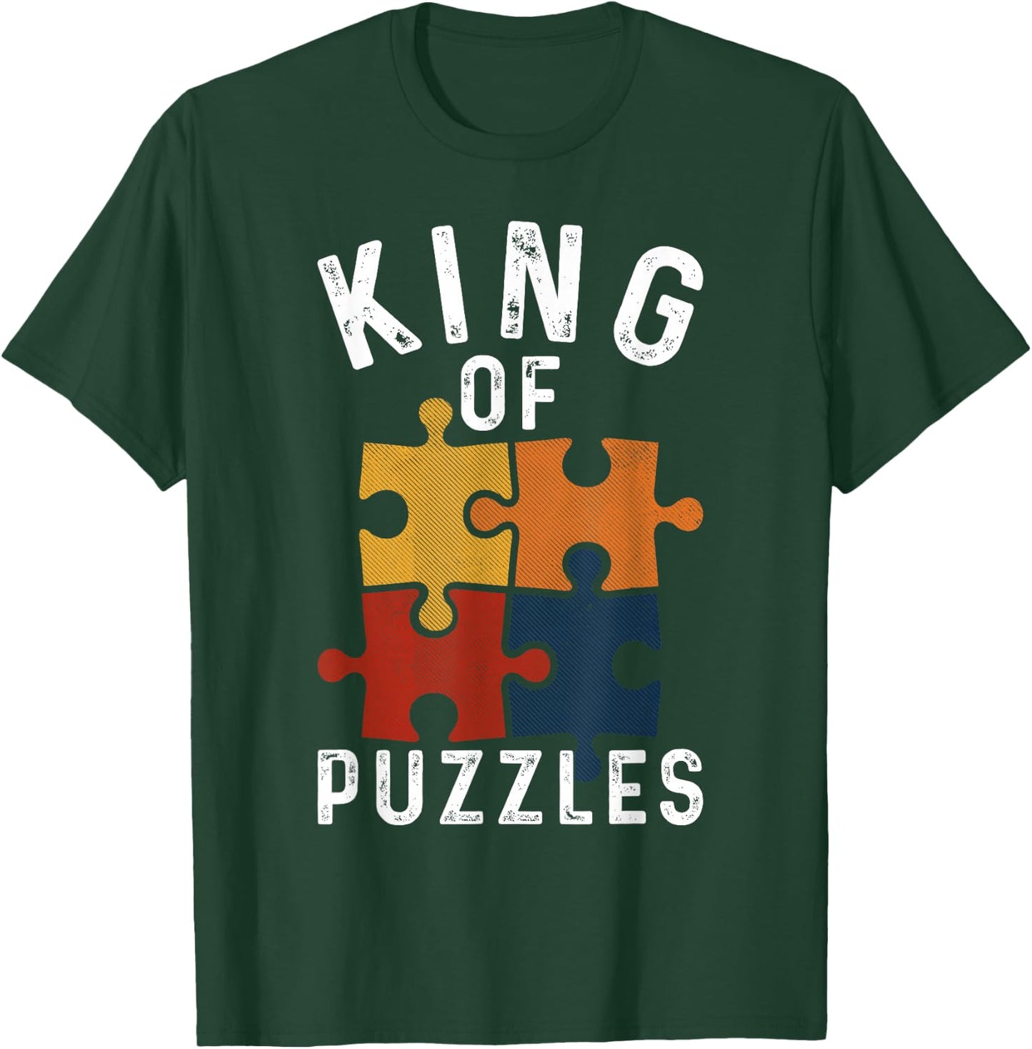King Of Puzzles Retro Jigsaw Puzzle Lover Graphic T-Shirt - T-Shirt | Forest