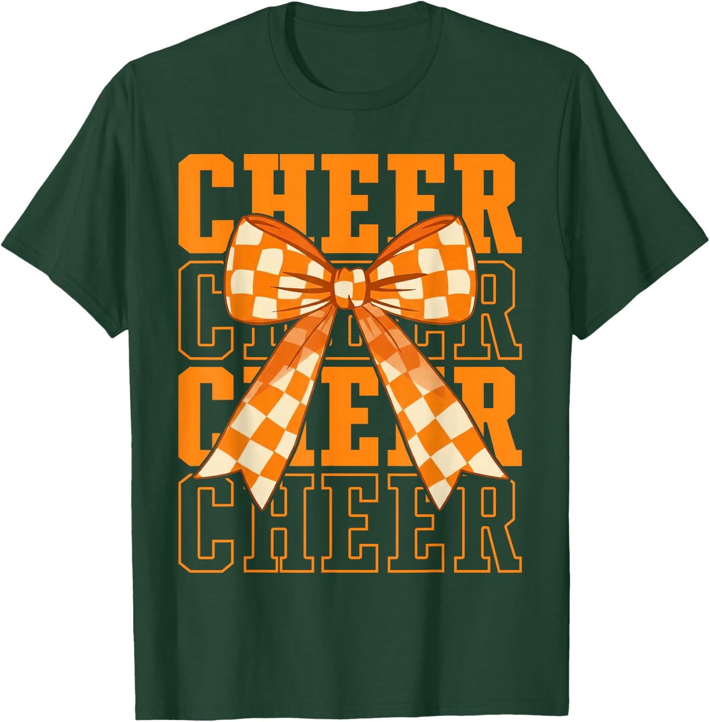 Coquette Orange Cheer Bow Sport Cheerleader Cheerleading T-Shirt - T-Shirt | Forest