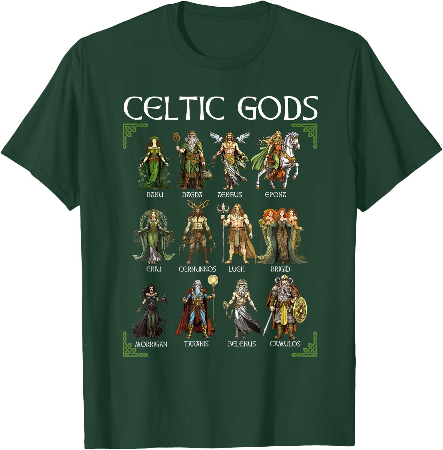 Celtic Mythology Viking Warrior Gods Nordic Irish Scottish , Black, S T-Shirt - T-Shirt | Forest