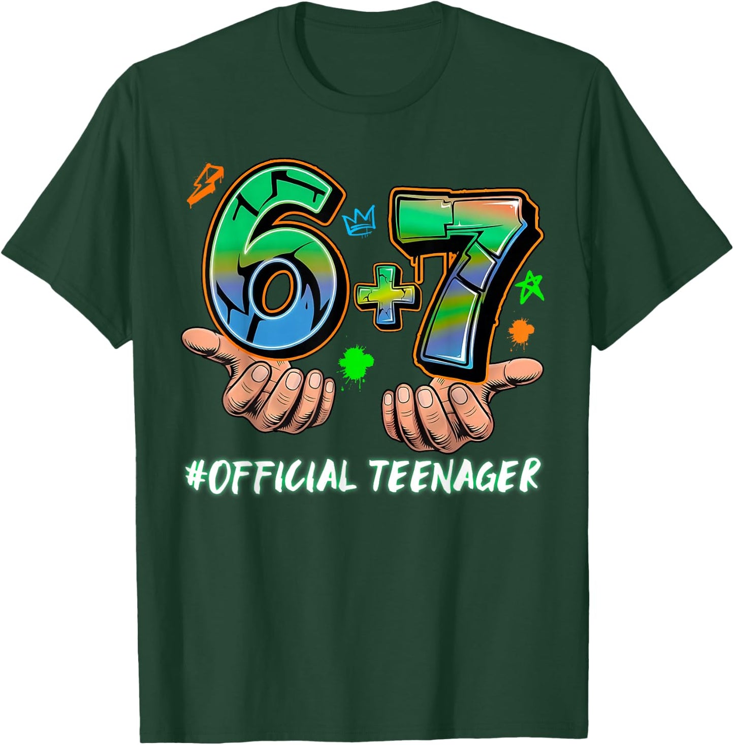 6+7 Offizielle Teenager 13. Geburtstag Sechs Sieben 6 7 Meme Hände T-Shirt - T-Shirt | Forest