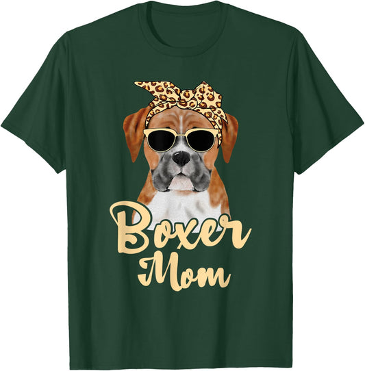 Boxer Mom - Dog Lover Animal Whisperer Veterinarian T-Shirt - T-Shirt | Forest