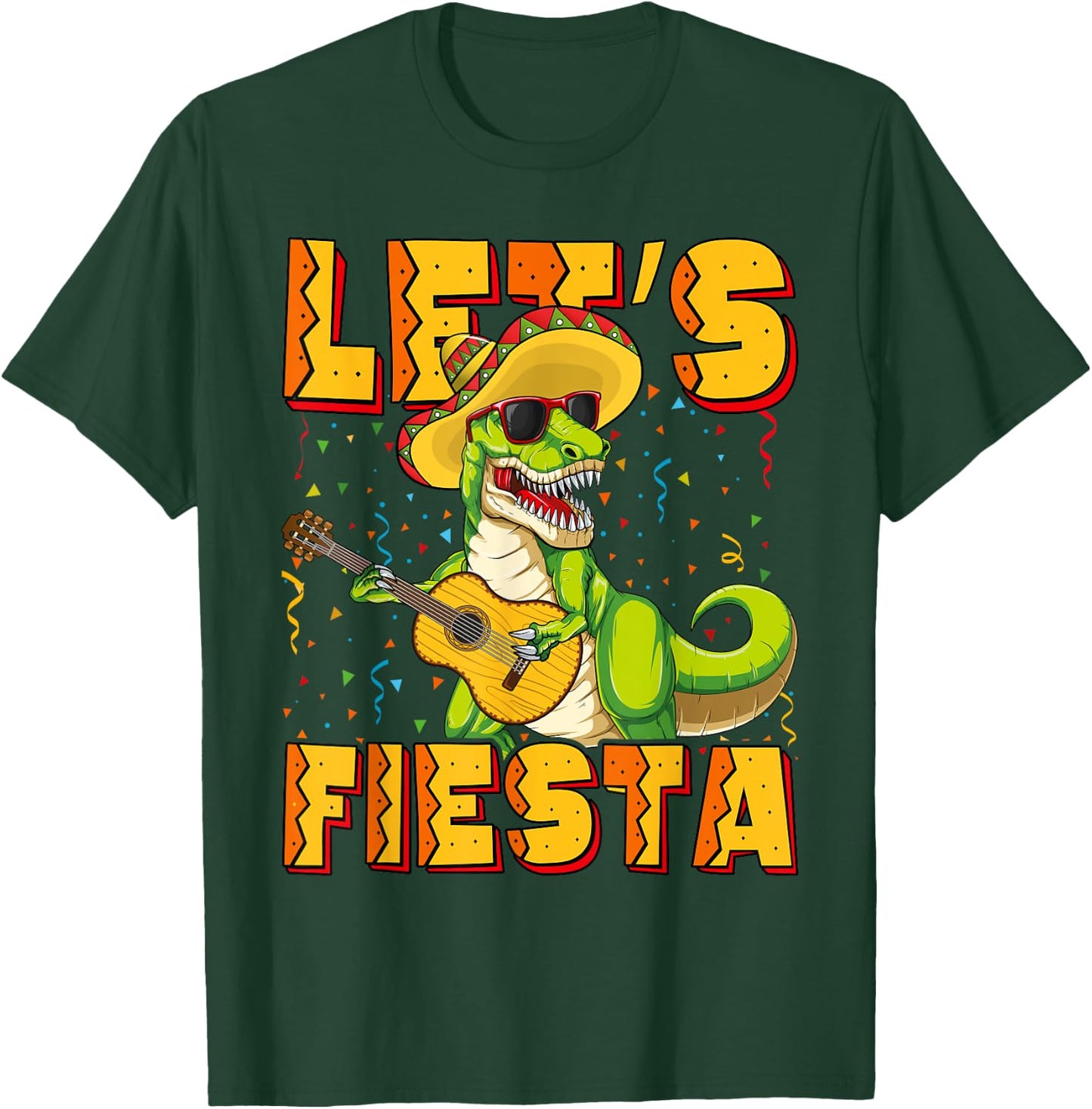 T Rex Cinco de Mayo Shirt Kids Boys Dinosaur Let's Fiesta T-Shirt - T-Shirt | Forest
