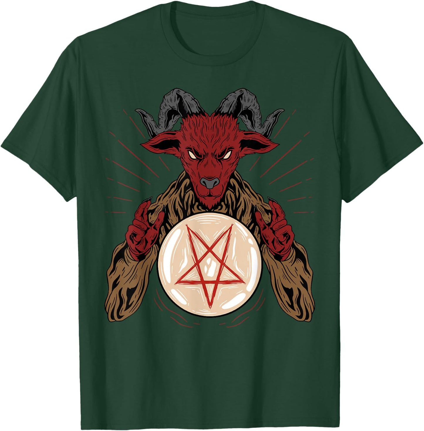 Lucifer Sigil Pentagram Occult Satanic Baphomet T-Shirt - T-Shirt | Forest