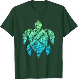 Maori Turtle Polynesian New Zealand Culture Tattoo T-Shirt - T-Shirt | Forest