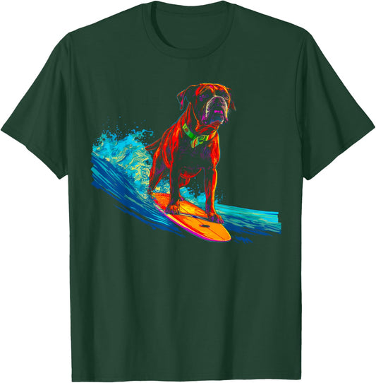 Boxer Dog Surf T-Shirt - T-Shirt | Forest