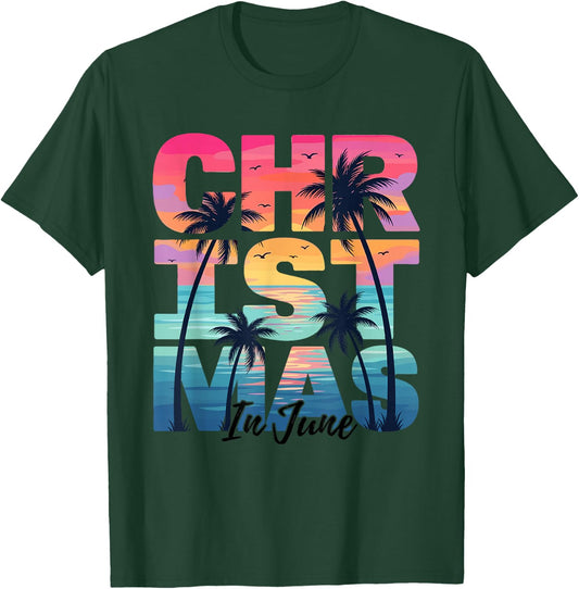 Christmas in June Summer Men Women Boys and Girls T-Shirt - T-Shirt | Forest