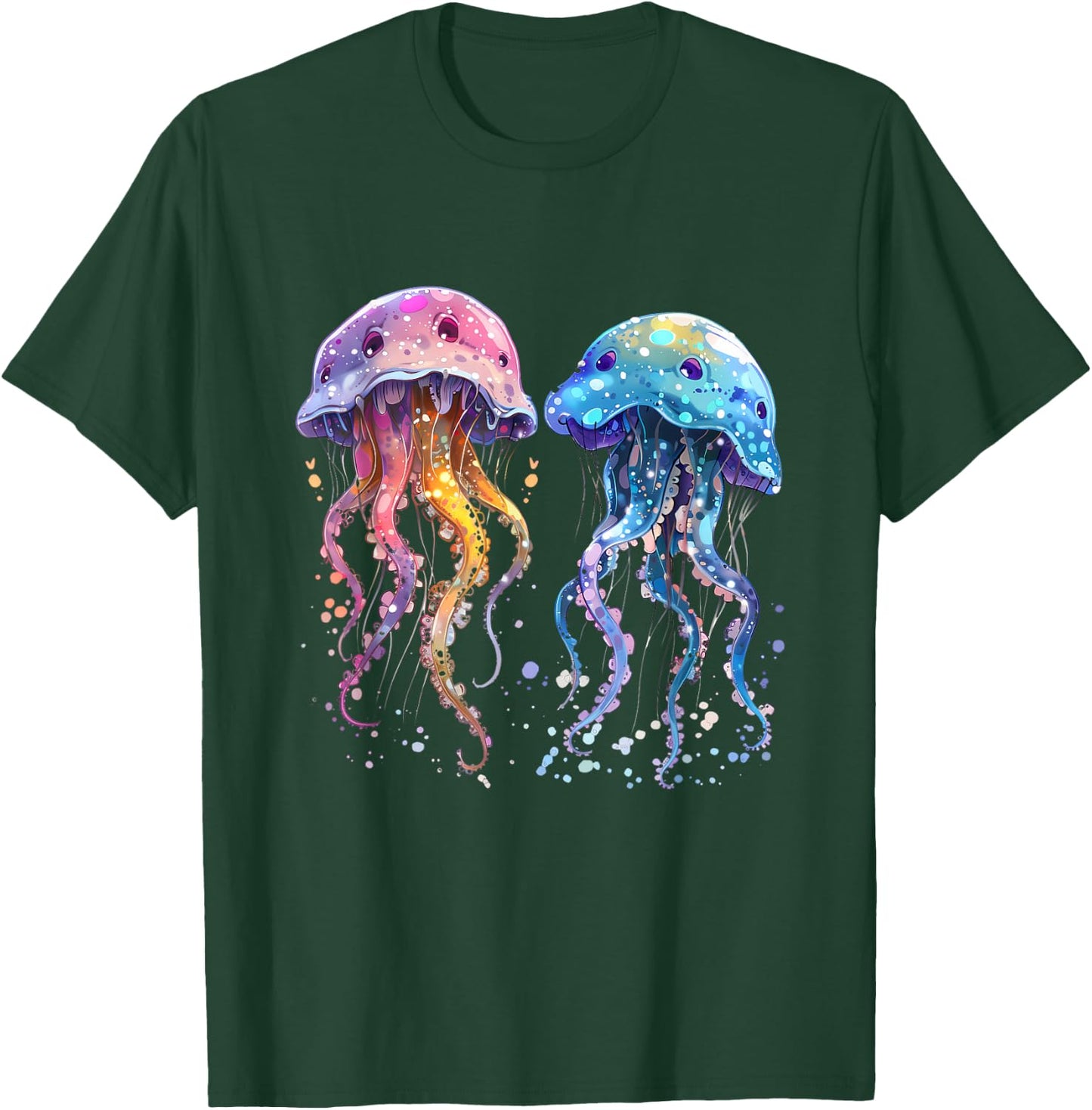 Jellyfish Marine Mammal Artwork Sea Ocean Jellyfish Motif T-Shirt - T-Shirt | Forest