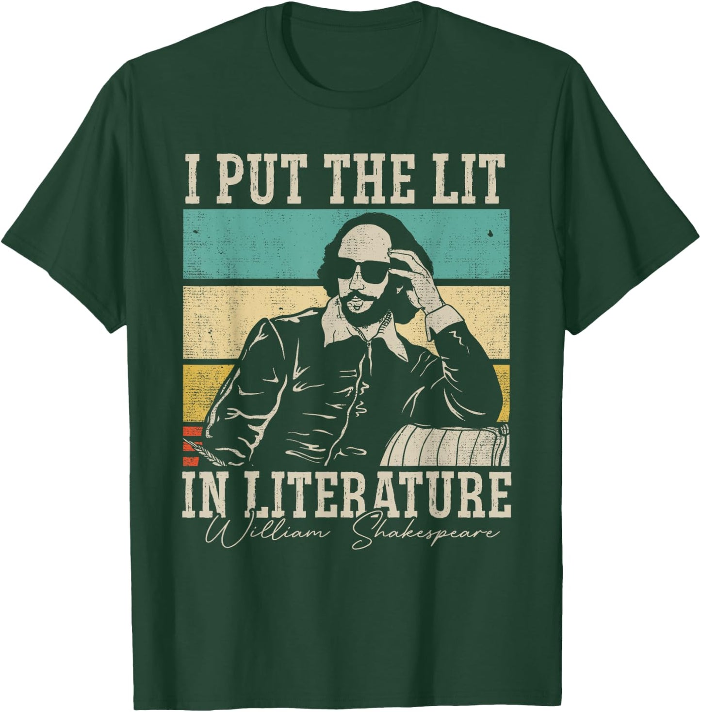 Ich setze das Licht in die Literatur - Lustiger William Shakespeare T-Shirt - T-Shirt | Forest