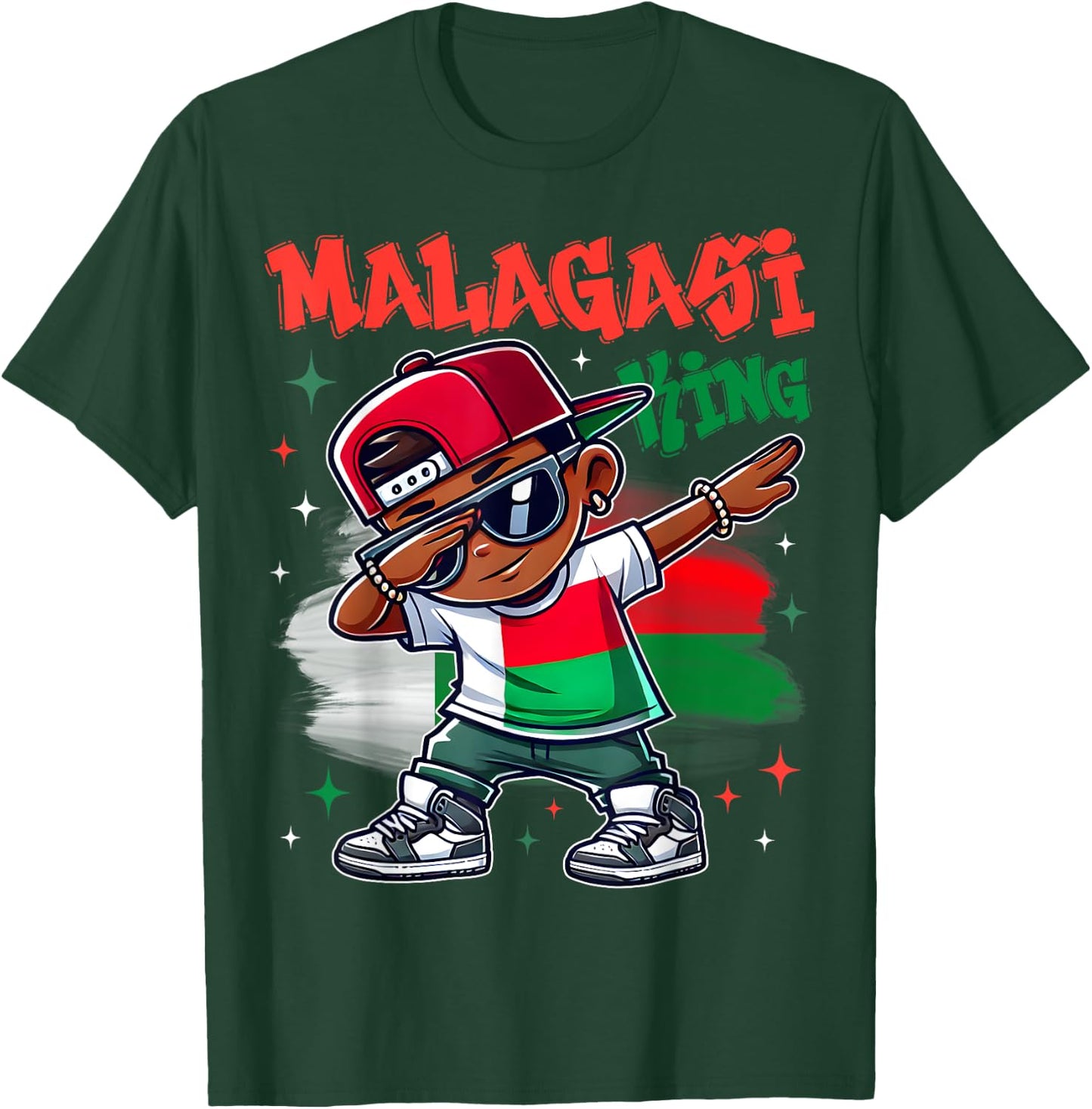 Malagasi King Flag Dabbing of Madagascar Pride for Kids T-Shirt - T-Shirt | Forest